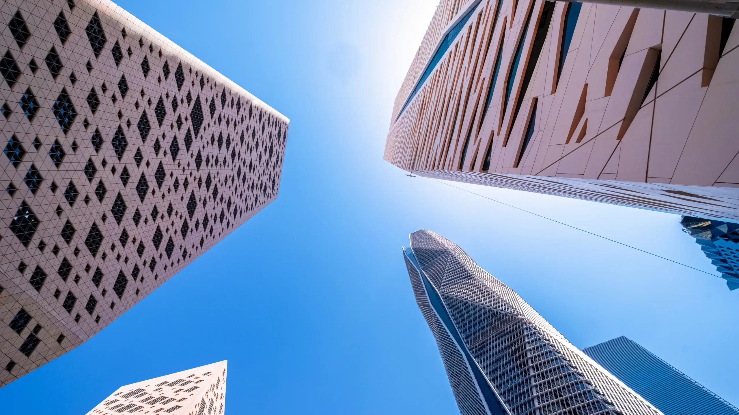 Modern cityscape and blue sky. 