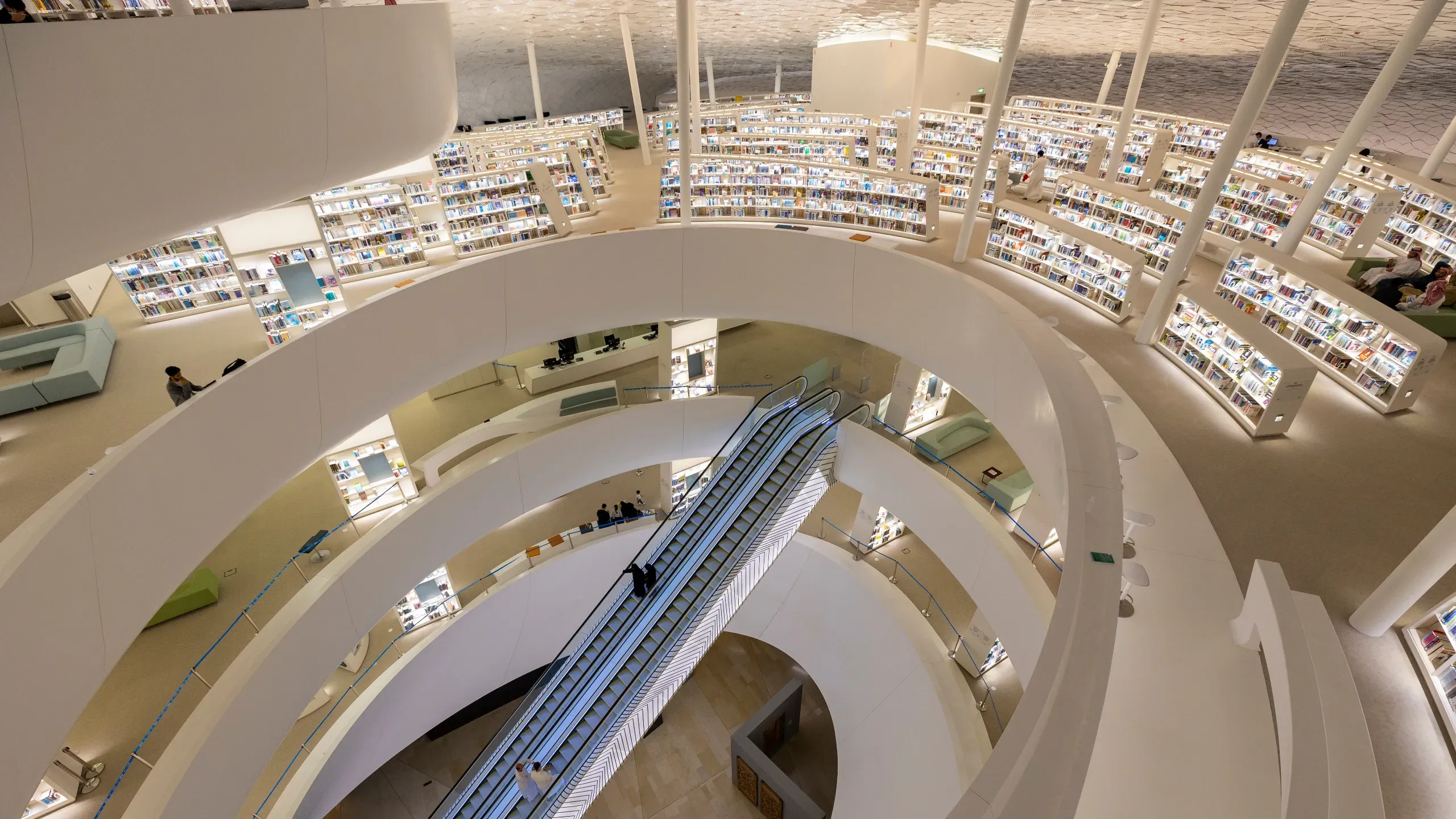 Interior of the King Abdulaziz Center for World Culture in Dhahran, Saudi Arabia. 