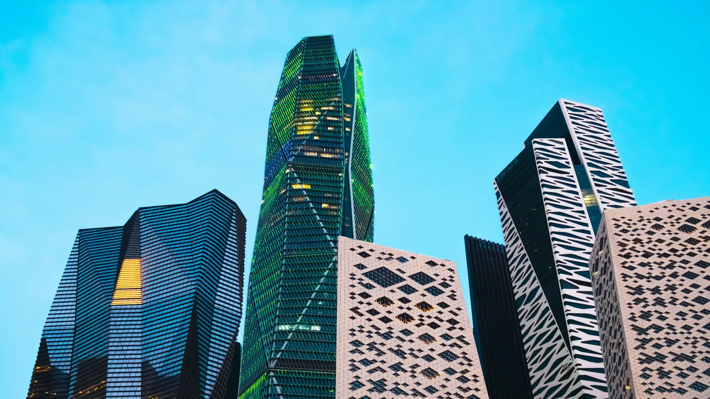 Skyscrapers in the King Abdullah Financial District (KAFD) in Riyadh, Saudi Arabia. 
