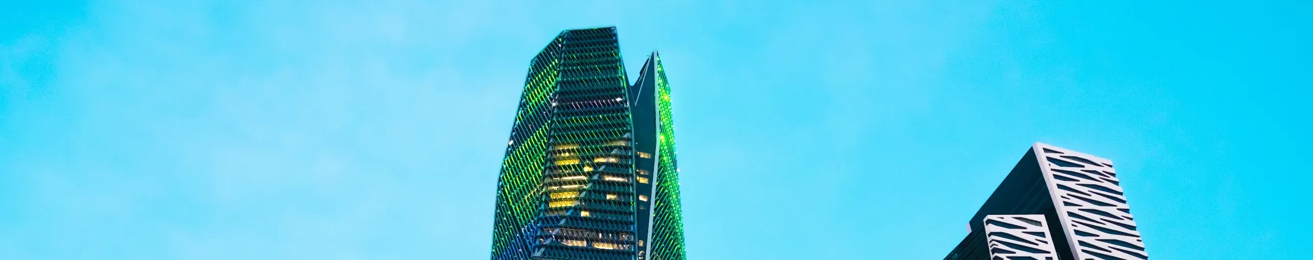 Skyscrapers in the King Abdullah Financial District (KAFD) in Riyadh, Saudi Arabia. 